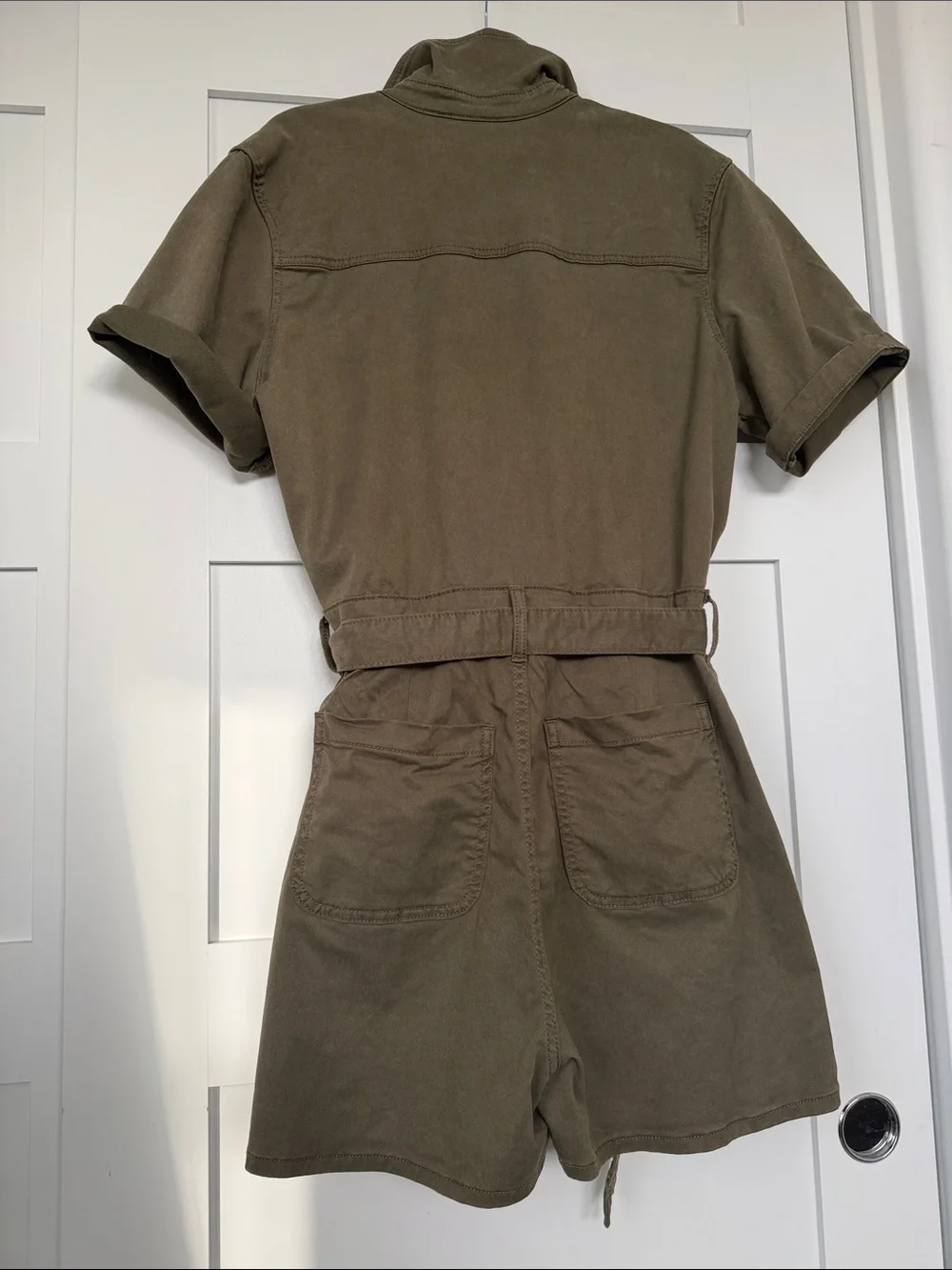 Universal Thread Olive Utility Tie-Waist Romper Shorts